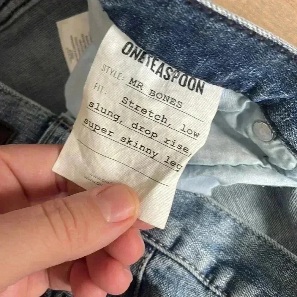 One Teaspoon Mr. Bones Super Skinny Jeans Men’s Sz 34 Fly Button